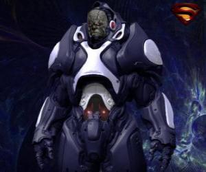 Puzzle Darkseid, τύραννος της ένα μακρινό κόσμο του Apokolips ονομάζεται κοσμικής θεούς.